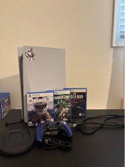PS5 Disc Edition Bundle w/ Blue Controller, Original Box & Games