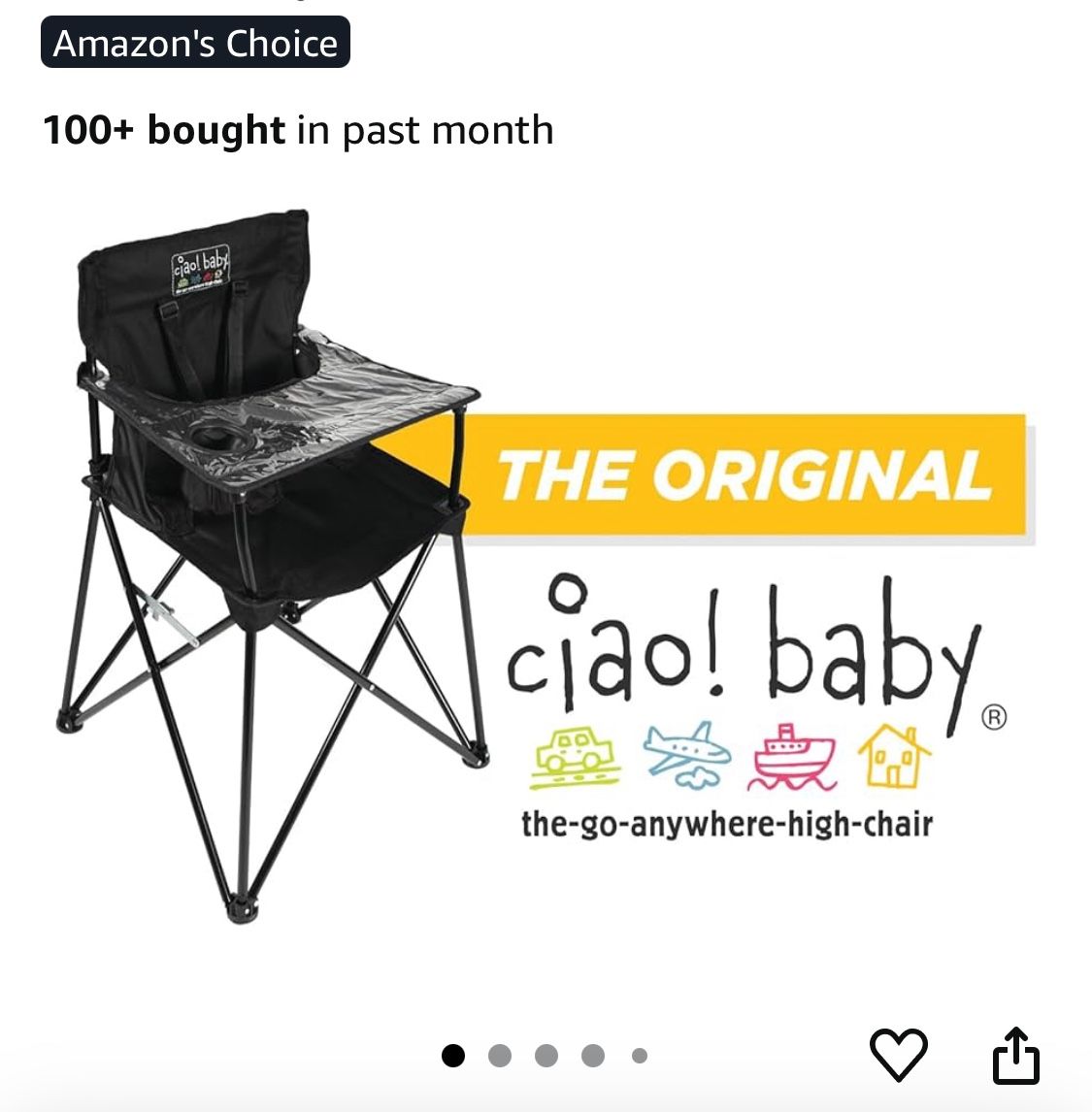 Used Once, Excellent Condition Ciao! Baby Portable Camping High Chair