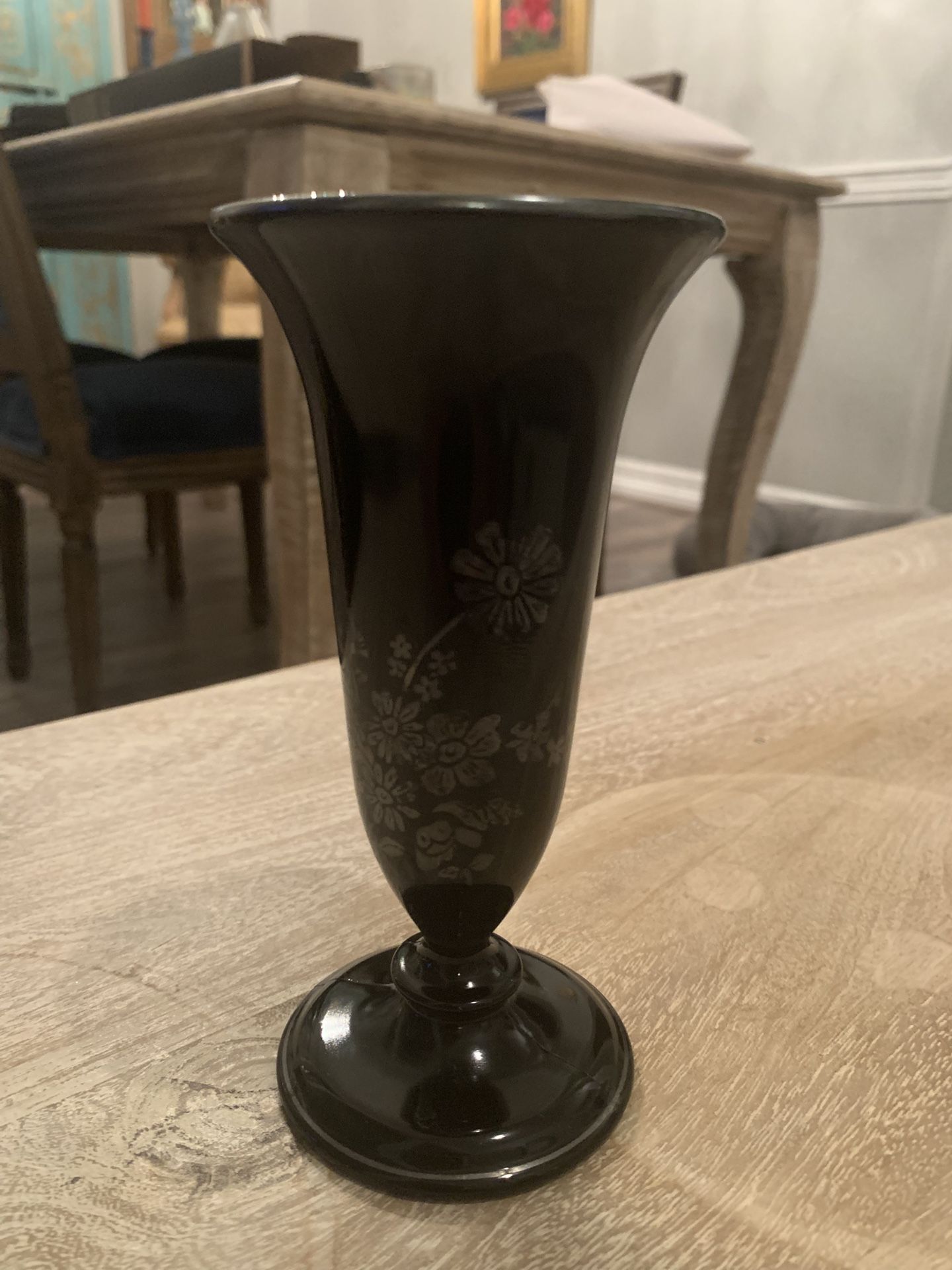 Vintage Black Milk Glass Bud Vase
