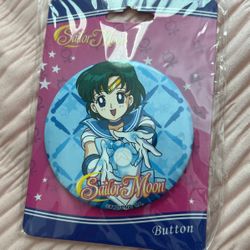 Sailor Moon Mercury Button Pin 