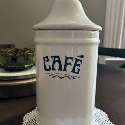 Vintage 80s Howard Kaplan Sucre Print XXL Kitchen Canister Jar Advertising Lidded Jar By Sigma