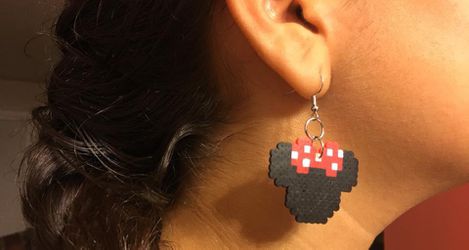 Mickey mouse Marios bros Perler beads earrings