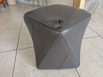 Asymmetrical Gray Ottoman
