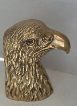 Solid Brass Eagle Head Sculpture