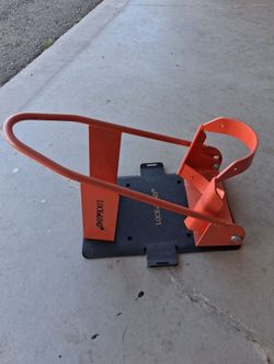 Lock and load motorcycle trailer  wheel lock