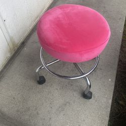 Adjustable Stool with Pink Cover