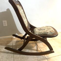 Antique Folding Wooden Rocking Chair
