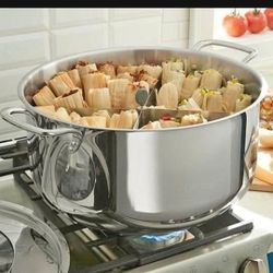 OLLA TAMALERA DE 32 QT CLÁSICA DE ACERO INOXIDABLE CON PARRILLA Y DIVISOR PRINCESS HOUSE 🌷⚘️