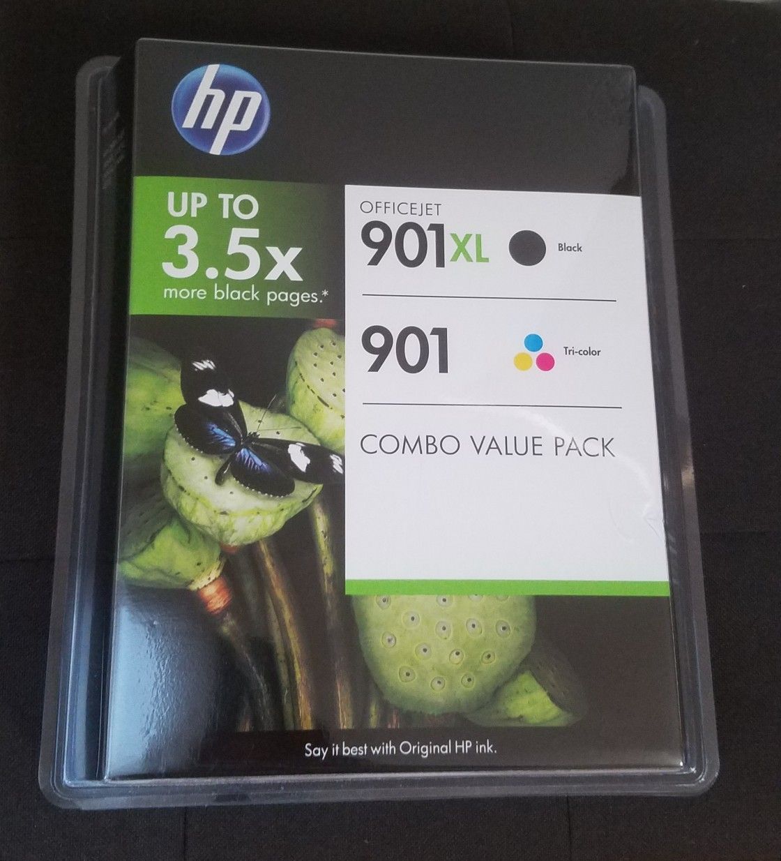 HP Printer Ink - Officejet 901xl (black)+ 901 (tri-color) Combo Pack