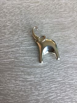 Elegant Silvery Elephant Brooch