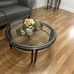 Glass Top Living Room Table Set