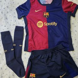 New 24/25 FC Barcelona Home Kit- Size S (104-110cm) Soccer Jersey