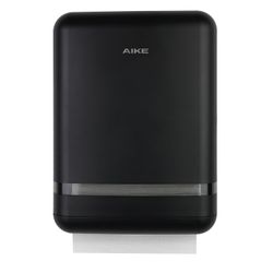 AIKE 400 Sheets Multifold Paper Towel Dispenser Wall Mount For Commercial With Lock Large Capacity, Black 