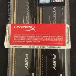 HyperX Fury 8GB DDR4 3200MHz RAM (2x4GB) – Intel XMP