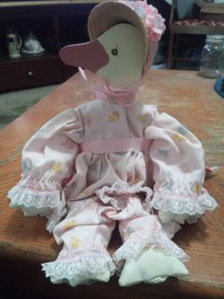 Wooden duck doll