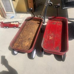 Two Vintage Radio Flyer Wagon
