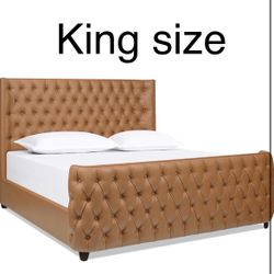 King Size - Jennifer Taylor Home Harmonie Upholstered Bed Frame 