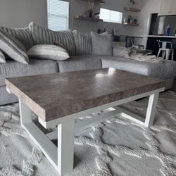 MARBLE COFFEE AND SIDE TABLE