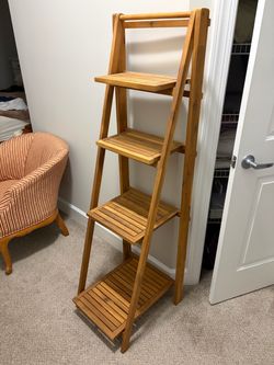 4-Tier Wooden Ladder Shelf