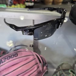 Oakley Fast Jacket Polarized Sunglasses – Gloss Black w/ Case & Microfiber Bag