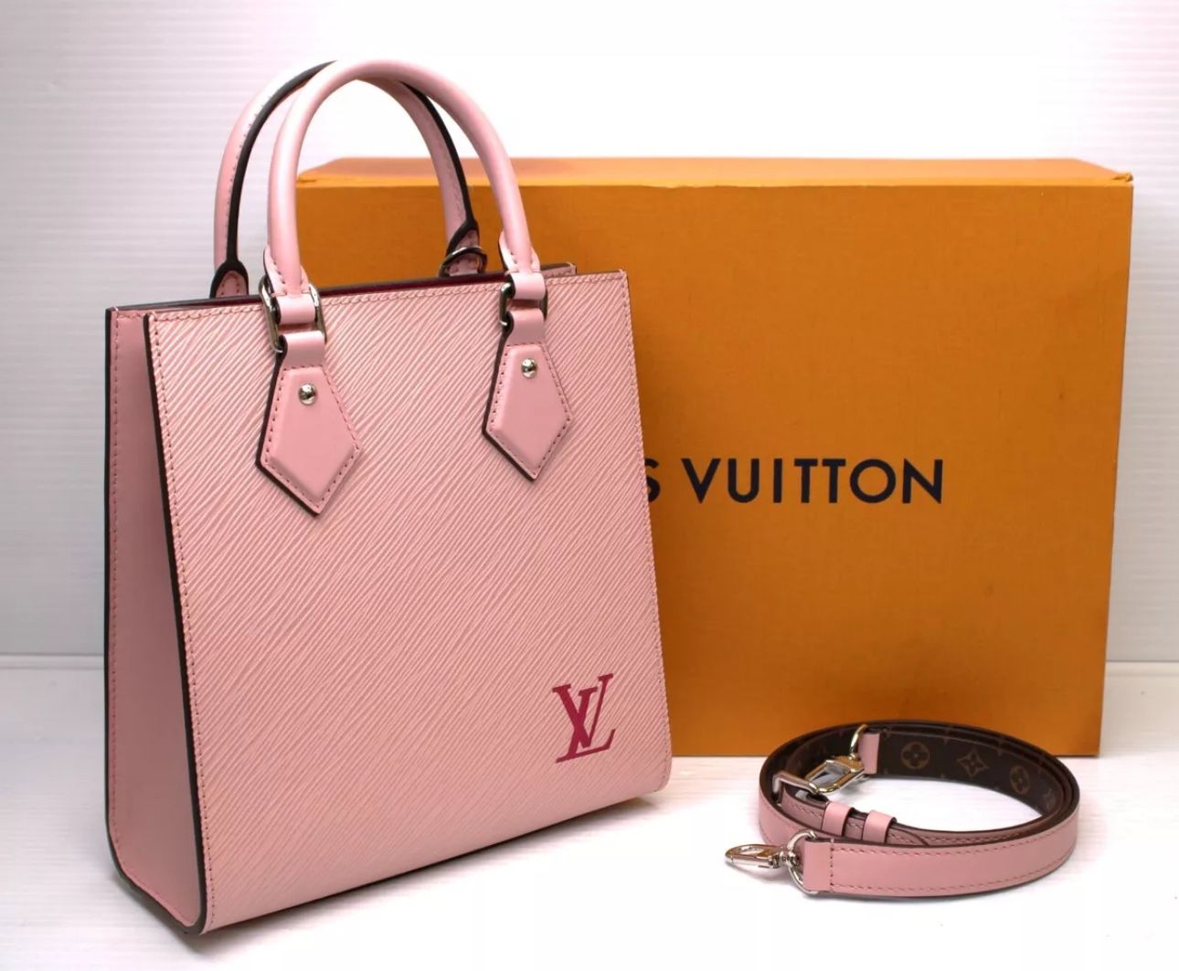 LOUIS VUITTON Epi Sac Plat BB Handbag Crossbody Shoulder BagM58659 Rose Ballerin