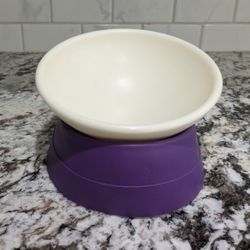 Elevated Cat Food Bowl, Adjustable Raised Dish, Anti-Slip, Spine Protection, 17oz