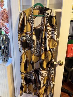 Women’s Yellow, Black And White Duster, Beautiful Colors
