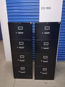 $70 each Black 4-Drawer Metal Filing Cabinets –