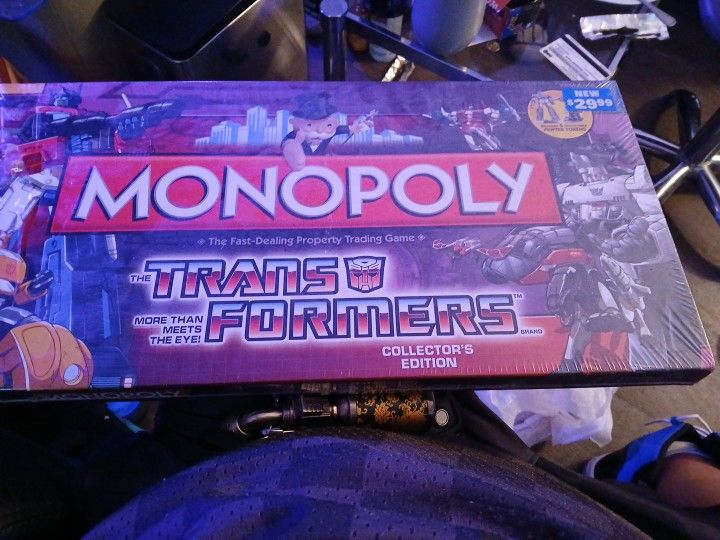 Monopoly transformers game, collector's edition