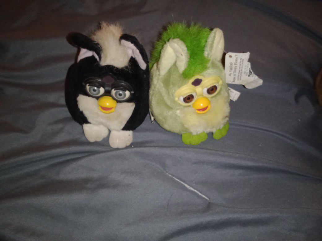 Two Rare Plush Furbys
