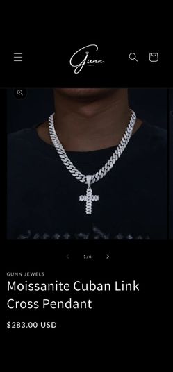MOISSANITE CROSS PENDANT