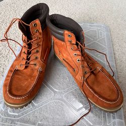 Timberland Oakwell 7-Eye Moc Toe Boots Orange Size 12M
