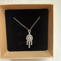Silver dream catcher necklace