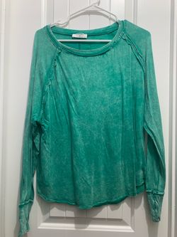 Zenana Long Sleeve Mineral Wash Top