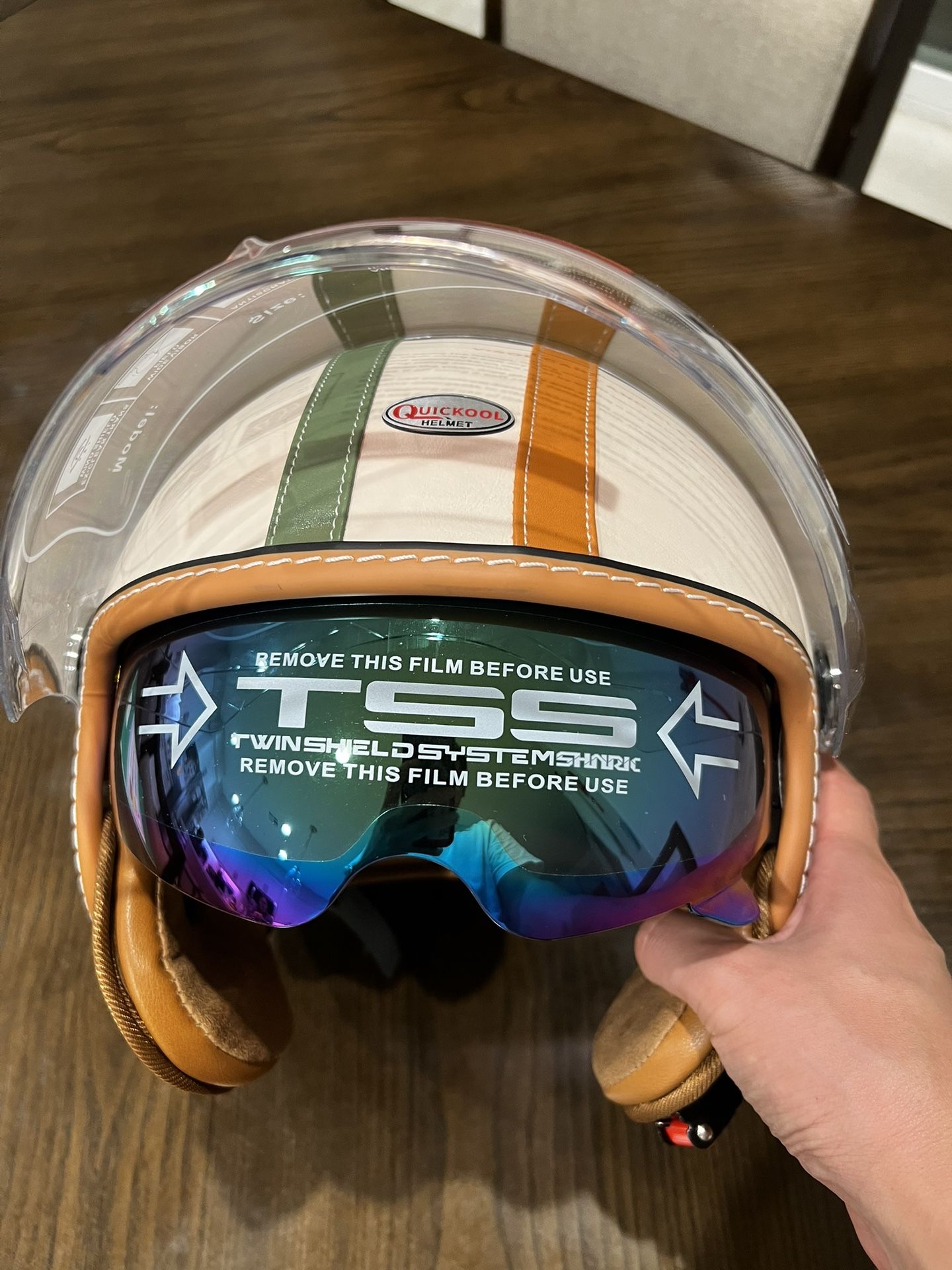 Helmet Quickool New Dual Visor Size Xl Dot Half Price 