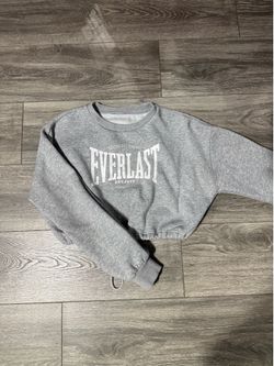 Everlast Women's S Gray Crewneck Fleece Pullover Sweatshirt Graphic Logo