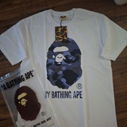 Purple/Blue Bape Shirt @Stockout_resellz On ig