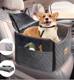 Memory Foam Dog Car Seat for Small Medium Sized Dogs, Quick Rebound Booster Car Seat for Dogs Up to 35lbs, Pet Car Seat Travel Bed with Detachable Was
