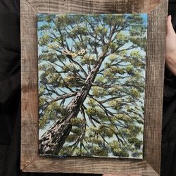 Handpainted Clock #837 Framed 16×21 