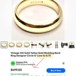 Men’s Circle O’ Love Wedding Band, 14k Solid Gold  (heavy)