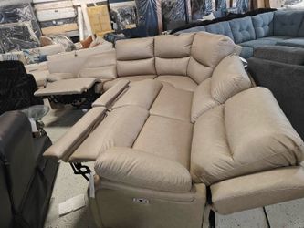 NEW ELECTRIC RECLINER SECTIONAL SOFA LEATHER