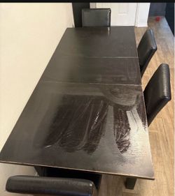 Black Dining Table with 4 Chairs
