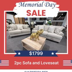 2 Pc Sofa And Loveseat 