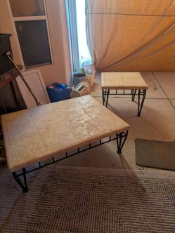 Matching Travertine coffee tables