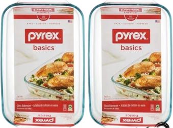 Pyrex Basics Glass Bakeware Dish – Set of 2
