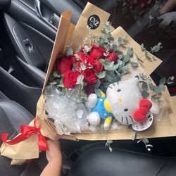 Hello Kitty Bouquet Ramo De Rosas