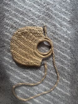 Round Woven Straw Crossbody Bag