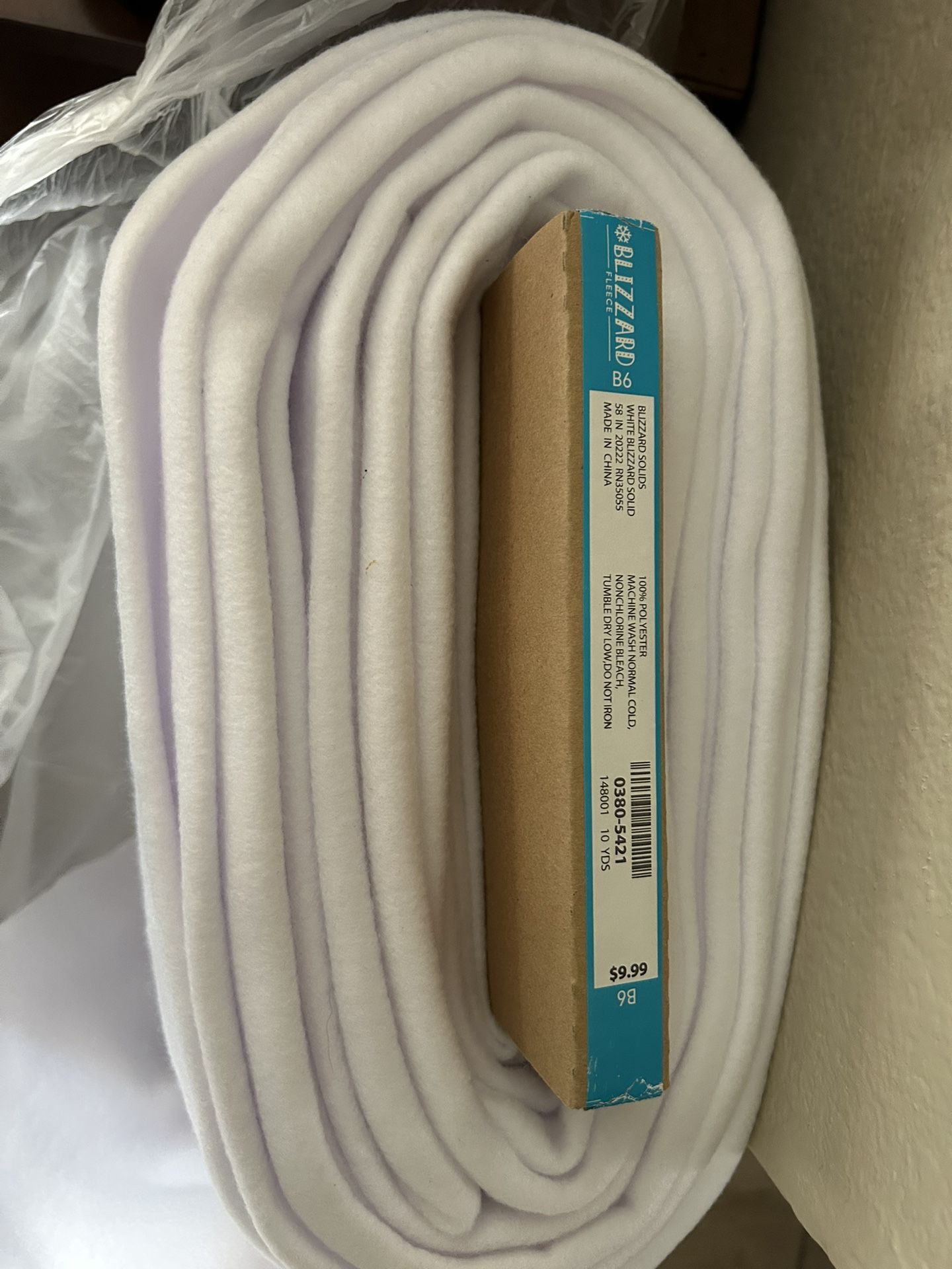 Fleece Fabric White 10 Yards 