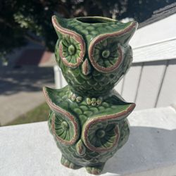 Owl Plant Holder Ceramic Art