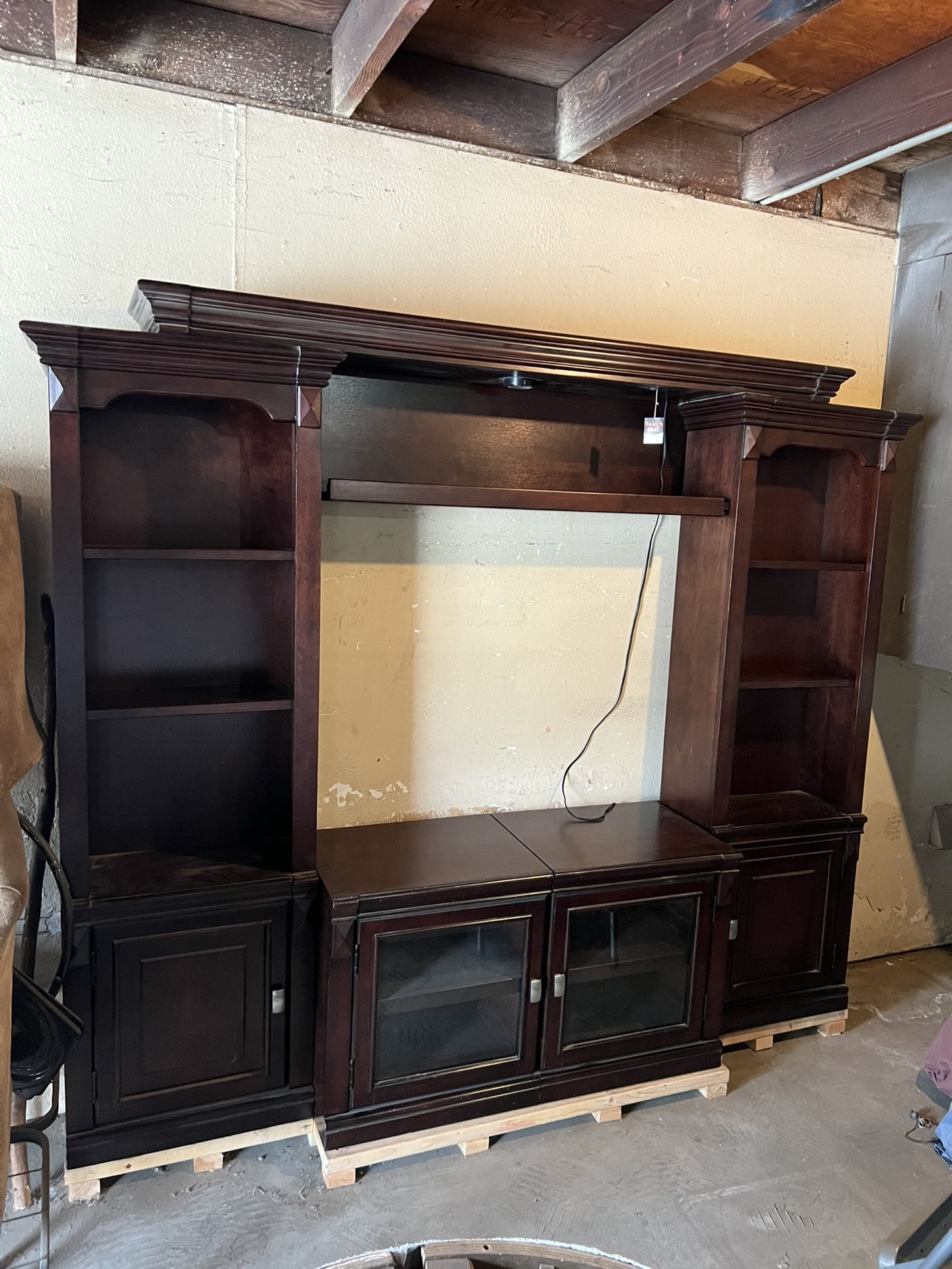 Solid Wood Entertainment Center – $300 OBO (Orig. $1,000)